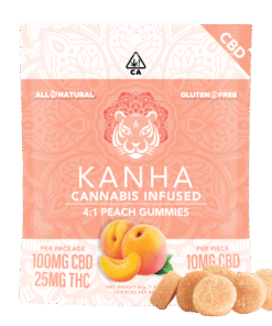 KANHA | Peach 4:1 CBD Gummies – 100mg