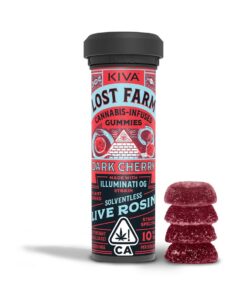 KIVA | Lost Farm illuminati OG x Dark Cherry Live Rosin Gummies – 100mg