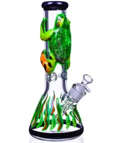 FROG DA SMOKER – 12.5″ GLOW IN THE DARK BEAKER BONG