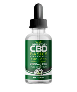 Innovative CBD, Basics CBD Oil, Natural, Full Spectrum, 2fl oz, 50mg THC + 50mg CBG + 2500mg CBD